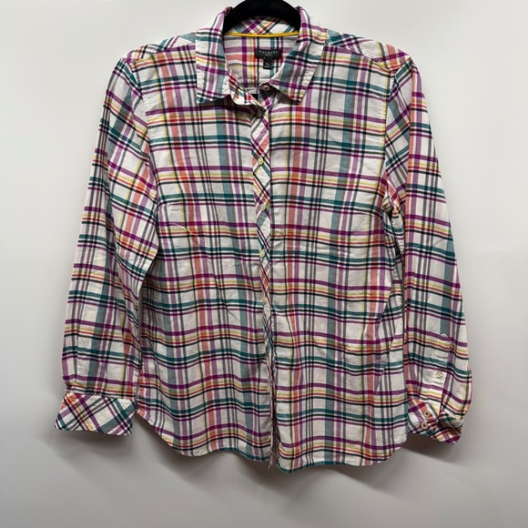 Talbots Tops - Talbots‎ Petite Medium Burgundy Shirt Top Long Sleeve Office Spring Lightweight